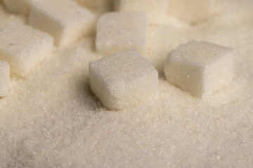 cubes of refined sugar close-up