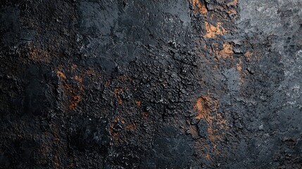 Dark and Moody Textured Surface with Rugged Features and Subtle Warm Accents