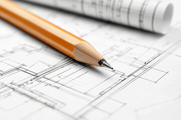 Architectural blueprint visualization showcasing contemporary building structure, clean lines