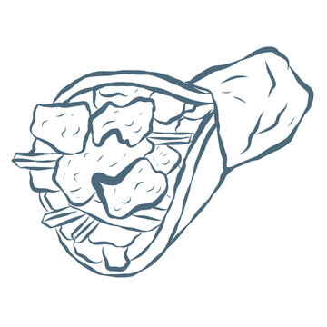 simple line art wrap sandwich clip art preview