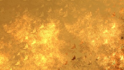 金色の和柄模様・背景