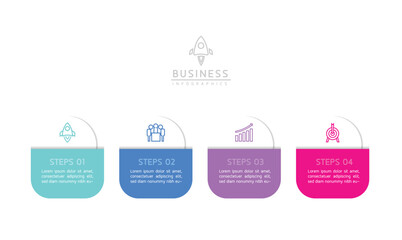 Vector infographic business presentation template connected with 4 options