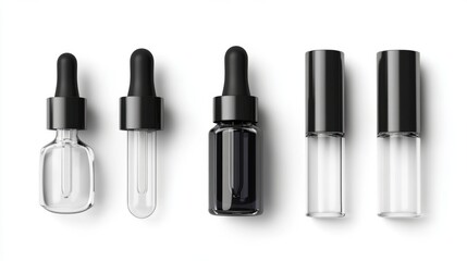 Obraz premium dropper bottle product packaging for beauty and skincare on white background