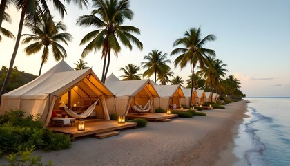 Fototapeta premium Relaxing Luxury Beach Tents