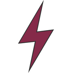 black outline maroon electrical symbol