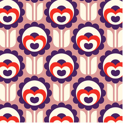 Seamless vector decorative pattern. Bright floral