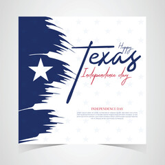 Texas Independence Day Banner. Happy Texas Independence Day March 2nd Background Template. Freedom Holiday Banner With Texas Flag Red and Blue Background for Website, Header, Cover, invitation card