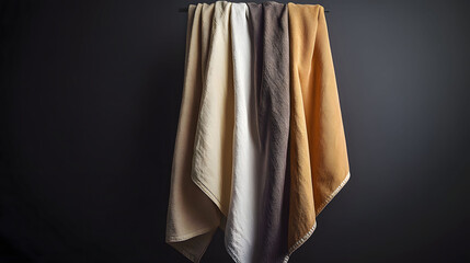 a skirt with a yellow stripe and a grey background. Generative AI