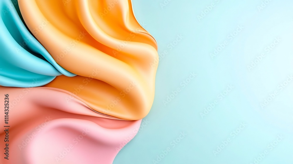 Aufkleber captivating abstract shapes in smooth gradient background with pastel hues and bold lines