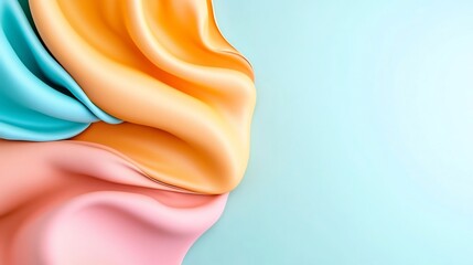 Captivating Abstract Shapes in Smooth Gradient Background with Pastel Hues and Bold Lines