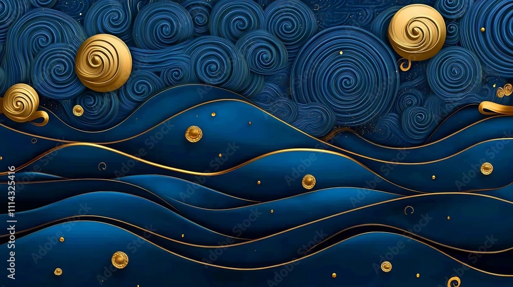 Poster mesmerizing swirling patterns in a celestial nightscape