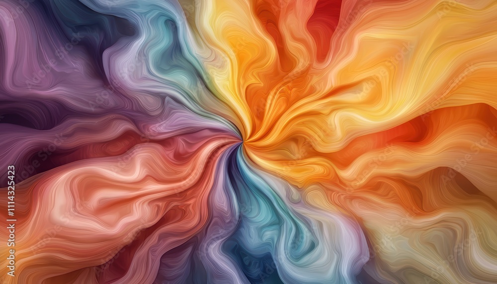 Poster vibrant swirls of color blend seamlessly, creating an abstract, mesmerizing pattern that draws the e