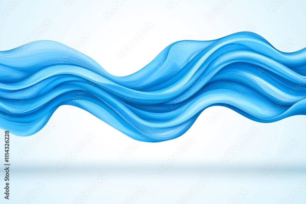 Poster dynamic and fluid abstract blue waves create a striking visual effect.