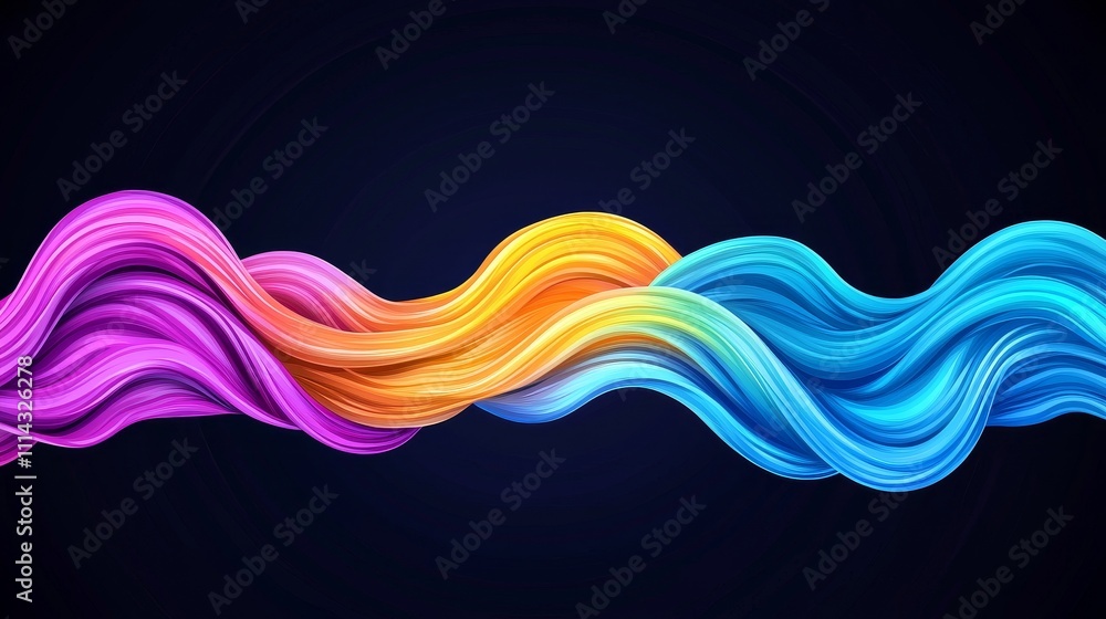Poster an abstract wave pattern with bright colors and smooth gradients.