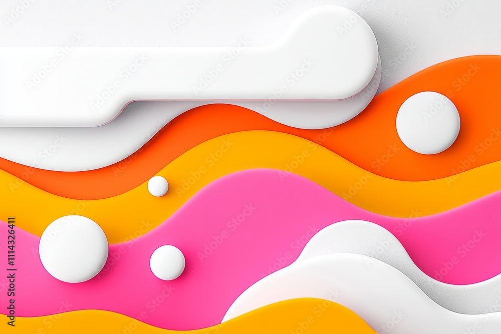 Poster a design with abstract, flowing shapes in warm hues set against a gradient background.