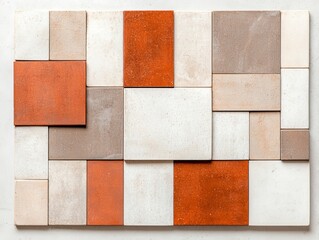 Textured background featuring an abstract geometric design in warm hues.