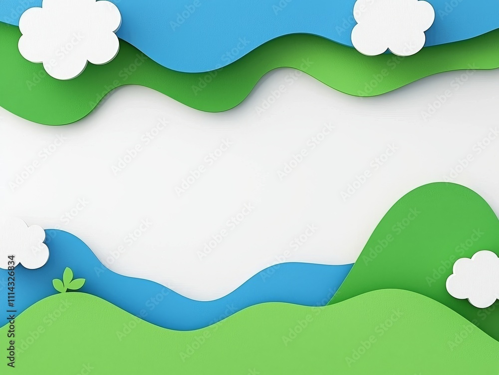 Poster an abstract composition with multiple layers in blue and green shades, suitable for graphic applicat