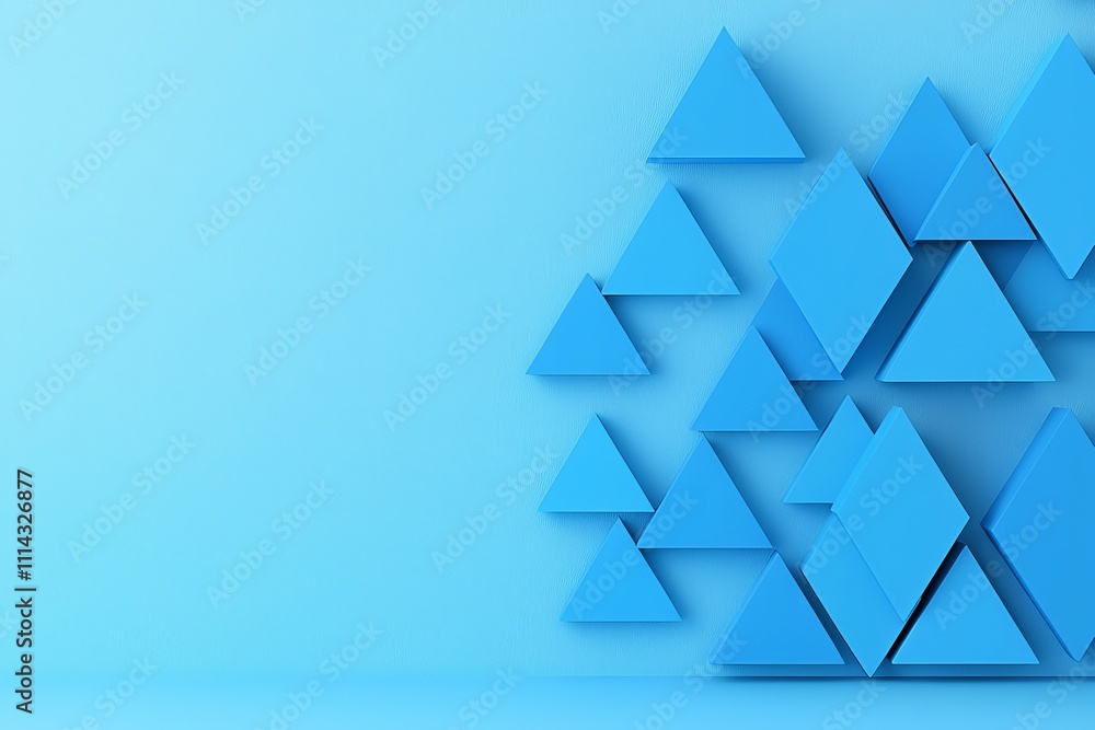 Poster blue triangles arranged in an abstract geometric pattern, forming a textured background.
