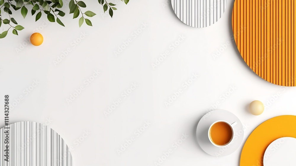 Aufkleber minimalistic abstract designs with clean lines and subtle gray shadows on white background