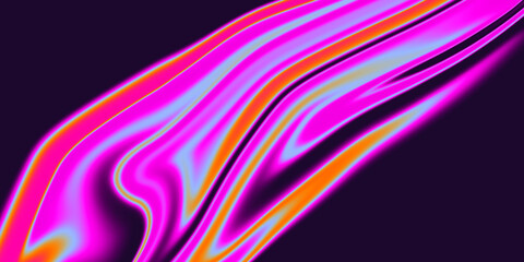 Abstract, liquid texture with flowing, swirling patterns in vibrant pink, orange, and purple hues. Dark background with bright, iridescent highlights.