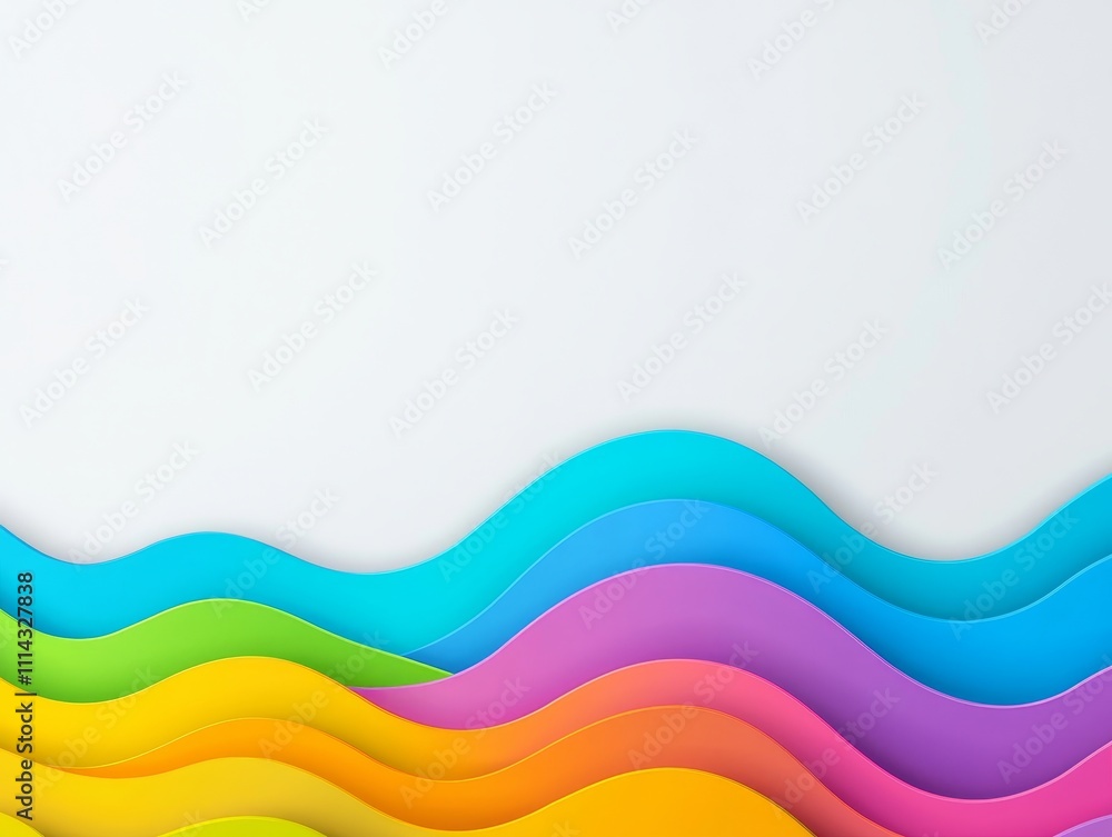 Poster an abstract design of colorful waves with smooth transitions and sparkling accents.