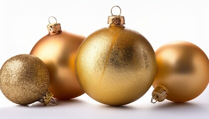 gold christmas ball isolated on white background