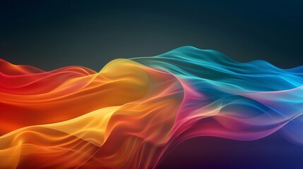 Abstract colorful flowing fabric wave.