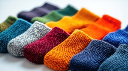 Colorful socks on table
