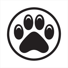 Paw Prints vector. Dog or cat paw vector icon. Animal footprint icon. Paw symbol illustration