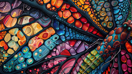 High-resolution close-up of butterfly wings, capturing vivid colors and intricate patterns
