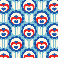 Seamless vector decorative pattern. Bright floral