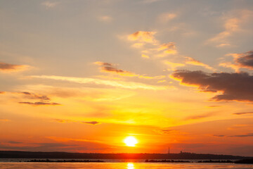 beautiful sunset over the sea