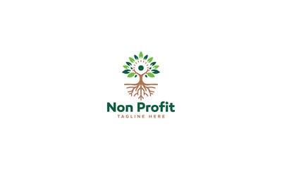 Visionary Nonprofit Logo Vector Design, Crafting a Brighter Future with Human Tree Leaf