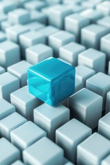 Blue cube with white cubes