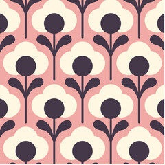 Geometrical retro flowers, background, textures
