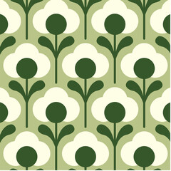 Geometrical retro flowers, background, textures