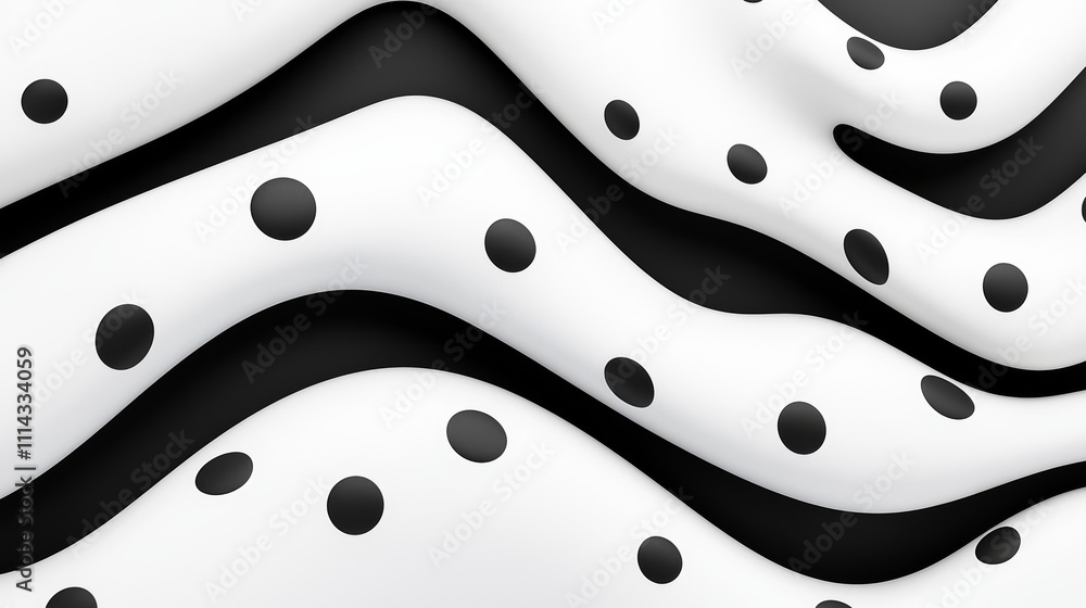Poster an abstract pattern in black and white that conveys a feeling of depth and dynamism.