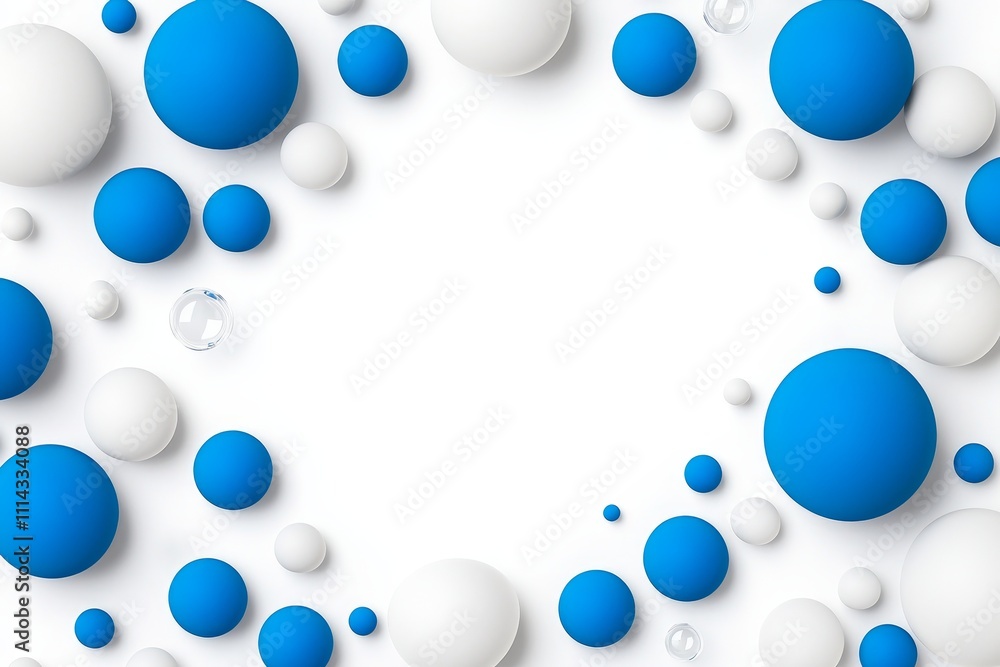 Poster an abstract backdrop in blue with soft bubbles and luminous effects.