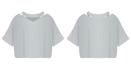 White women crop top. vector illustration