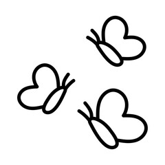 Butterflies. Black and white illustration, hand drawn coloring.