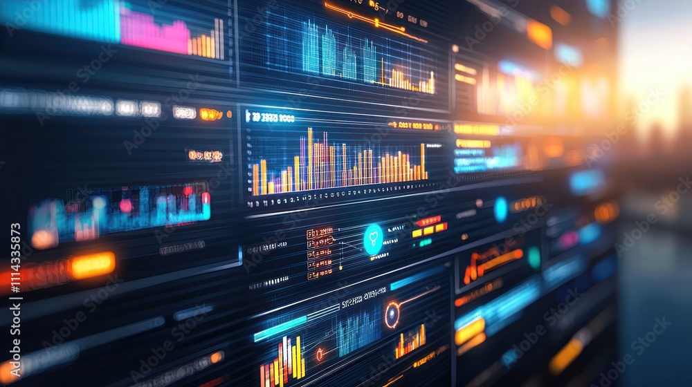 Poster futuristic data visualization: a glimpse into the digital world
