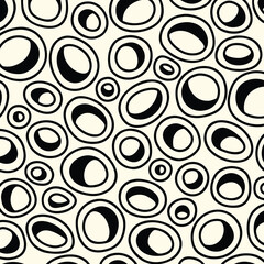 Round seamless pattern of random circles and rings vector image