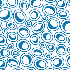 Round seamless pattern of random circles and rings vector image