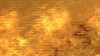 金色の和柄模様・背景