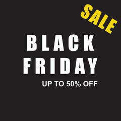 Obraz premium Modern Black Friday Logo Designs up to 50% off and Black Friday Sale banner