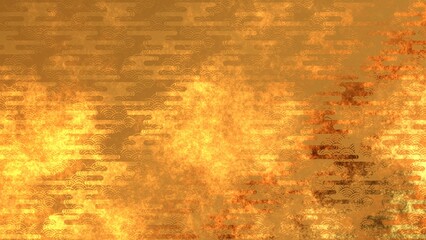 金色の和柄模様・背景