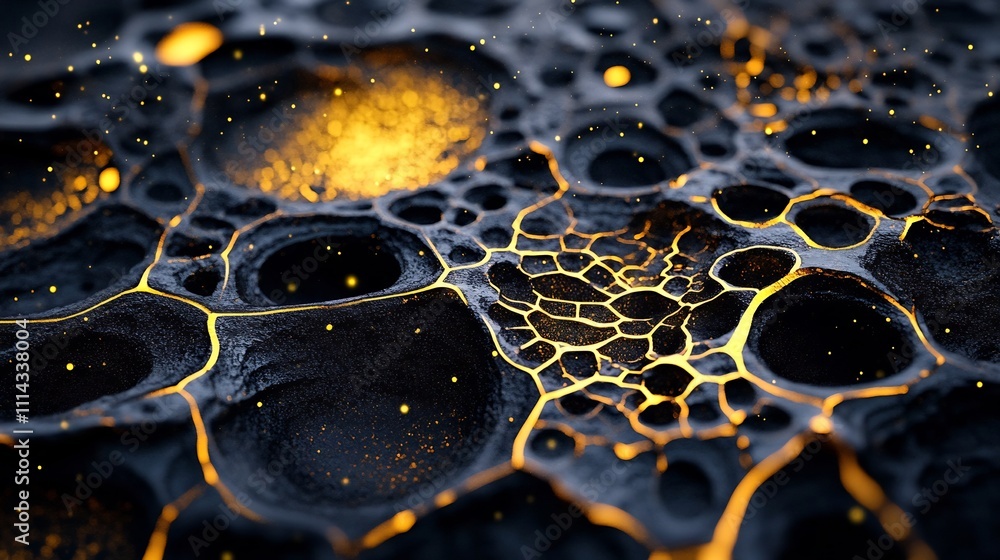 Aufkleber mesmerizing abstract patterns of glowing lines and intricate details on dark background