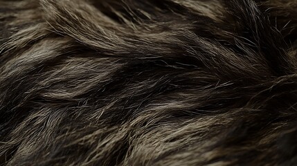 Naklejka premium Dark Brown Animal Fur Texture Close Up