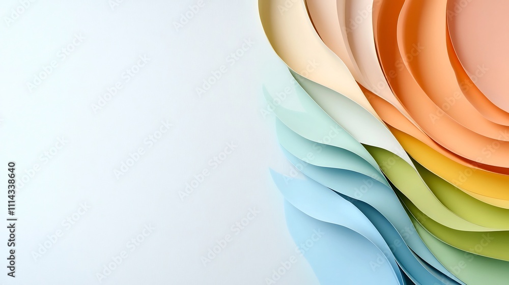 Poster soothing abstract gradient hues on soft gray background creating calming atmosphere