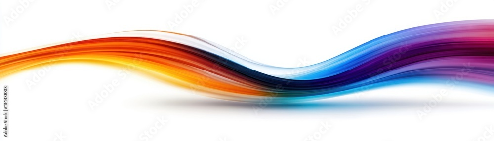 Poster vibrant flowing abstract lines in vivid orange, blue, and purple tones creating a dynamic and colorf